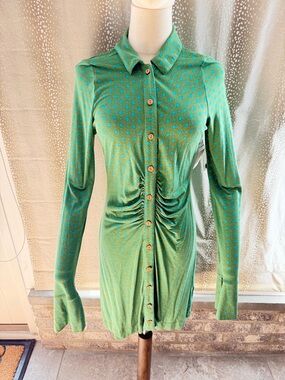 Free people long sleeve button down dress